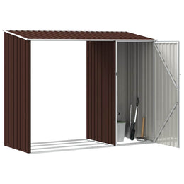 vidaXL Garten Brennholzlager Braun 245x98x159 cm Verzinkter Stahl