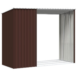 vidaXL Garten Brennholzlager Braun 245x98x159 cm Verzinkter Stahl