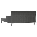 2-Personen-Sonnenliege mit Auflagen Poly Rattan Schwarz