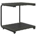 2-Personen-Sonnenliege mit Auflagen Poly Rattan Schwarz