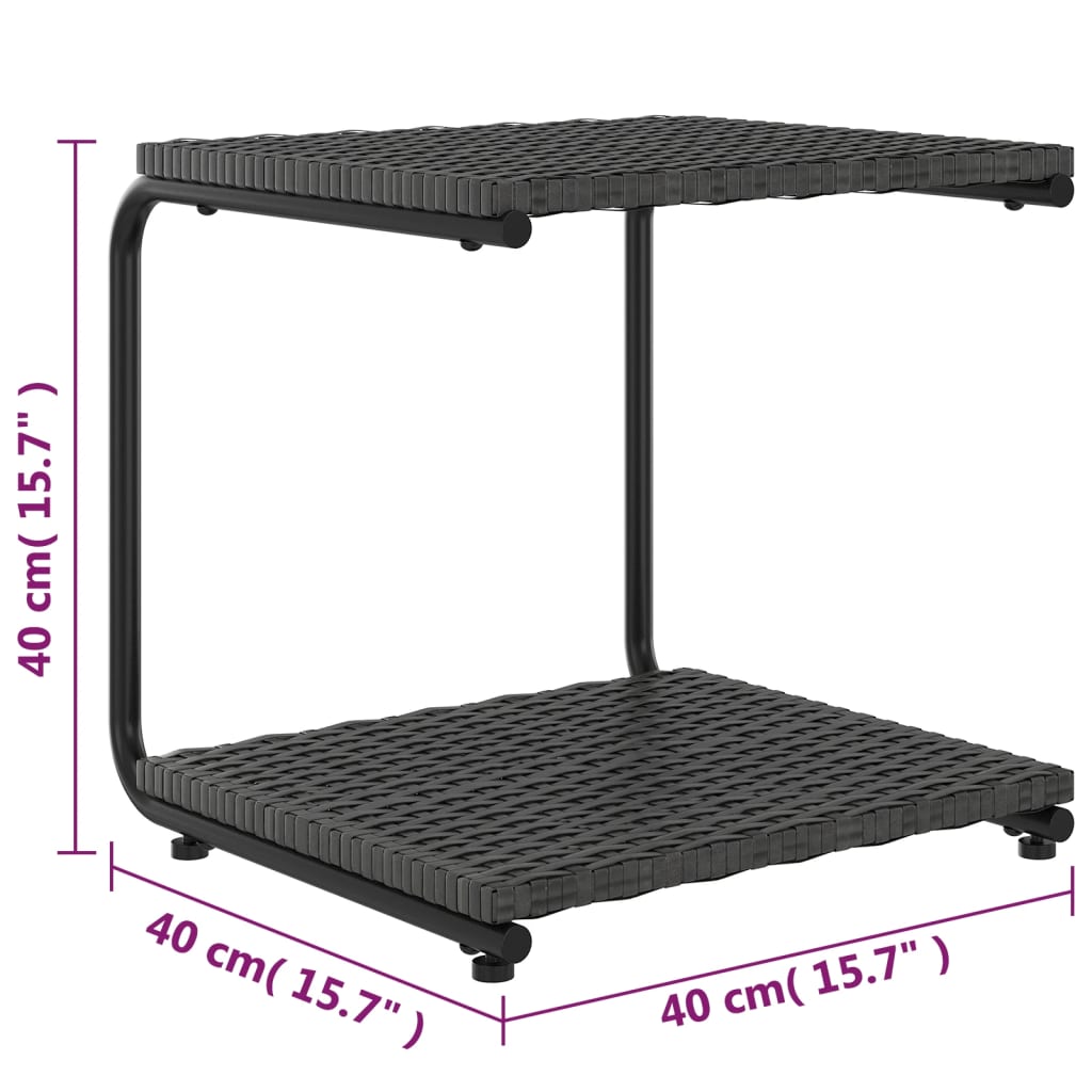 2-Personen-Sonnenliege mit Auflagen Poly Rattan Schwarz