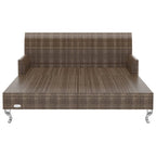 2-Personen-Sonnenliege mit Auflagen Poly Rattan Braun