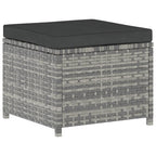 5-tlg. Garten-Lounge-Set mit Auflagen Poly Rattan Grau
