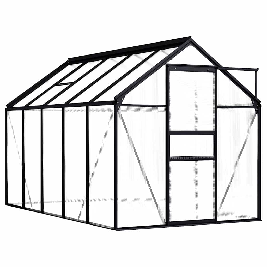 vidaXL Gewächshaus Anthrazit Aluminium 5,89 m²