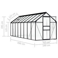 Gewächshaus Anthrazit Aluminium 9,31 m²