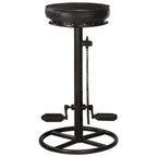 Barhocker 2 Stk. Schwarz Echtes Ziegenleder