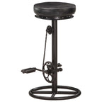 Barhocker 2 Stk. Schwarz Echtes Ziegenleder
