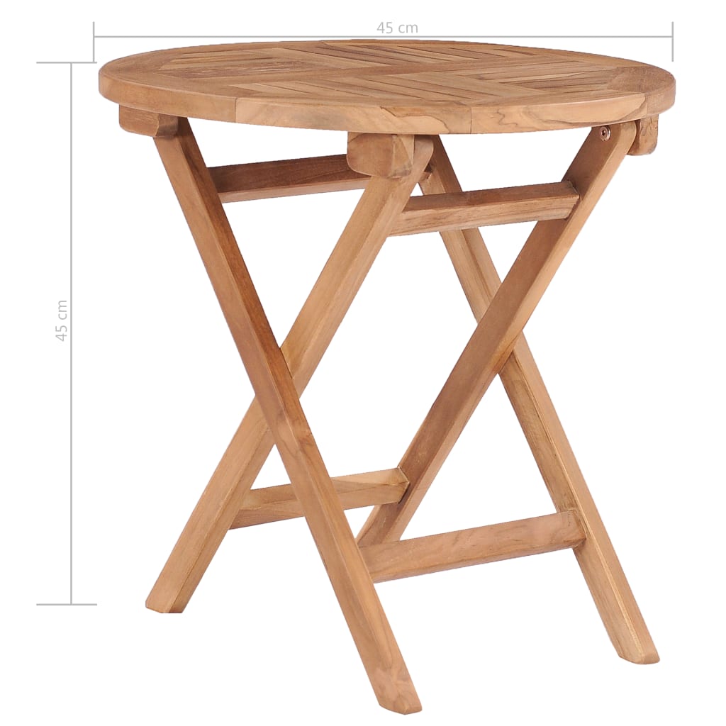Gartentisch Klappbar 45 cm Massivholz Teak