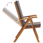 Garten-Liegestühle 2 Stk. mit Auflagen Massivholz Teak Grau