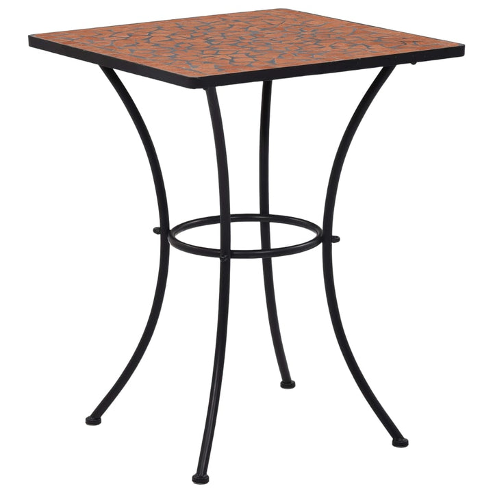 3-tlg. Bistro-Set Mosaik Keramik Terrakotta