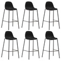 Barhocker 6 Stk. Schwarz Stoff