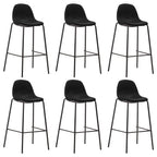 Barhocker 6 Stk. Schwarz Stoff