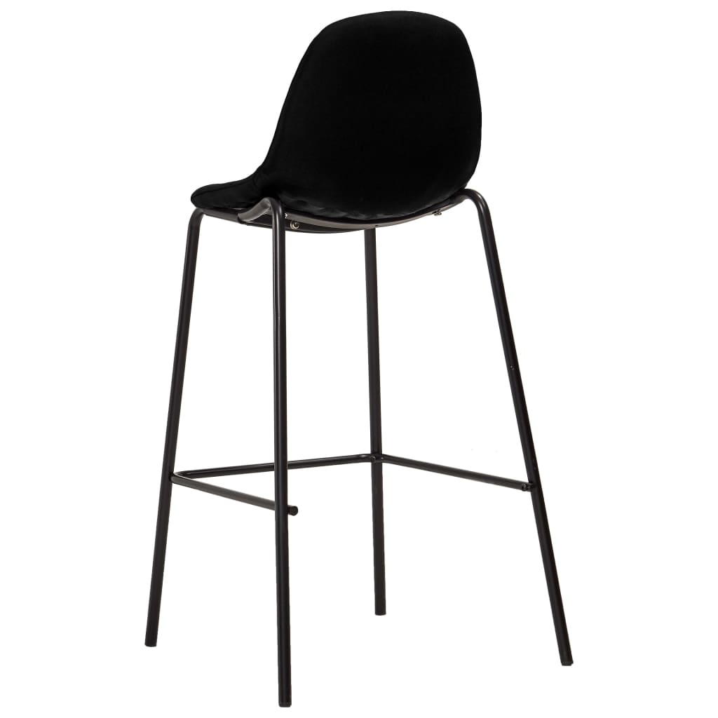 Barhocker 6 Stk. Schwarz Stoff