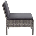6-tlg. Garten-Sofagarnitur mit Auflagen Poly Rattan Grau