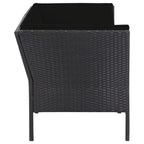 6-tlg. Garten-Lounge-Set mit Auflagen Poly Rattan Schwarz