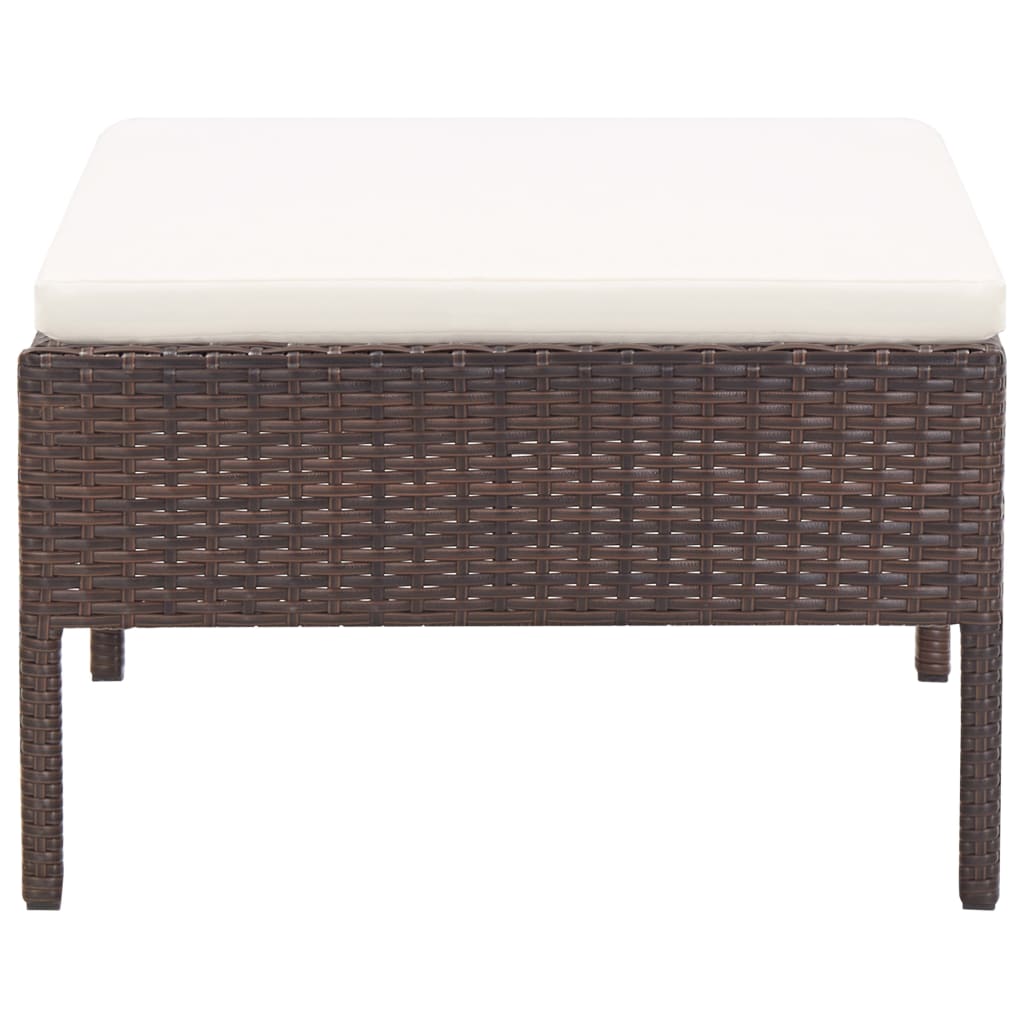 5-tlg. Garten-Sofagarnitur mit Auflagen Poly Rattan Braun