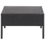 5-tlg. Garten-Sofagarnitur mit Auflagen Poly Rattan Schwarz