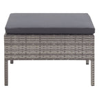 3-tlg. Garten-Lounge-Set mit Auflagen Poly Rattan Grau