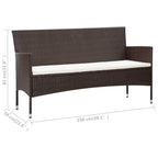 5-tlg. Garten-Lounge-Set mit Auflagen Poly Rattan Braun