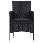 5-tlg. Garten-Lounge-Set mit Auflagen Poly Rattan Schwarz