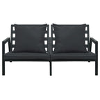 5-tlg. Garten-Lounge-Set mit Auflagen Aluminium Dunkelgrau