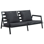 5-tlg. Garten-Lounge-Set mit Auflagen Aluminium Dunkelgrau