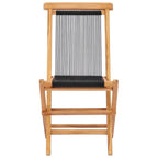 Klappbare Gartenstühle 2 Stk. Massivholz Teak und Seil