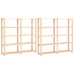 Lagerregale 5 Böden 2 Stk. 170x38x170cm Massivholz Kiefer 500kg