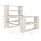 Outdoor-Mittelsofa Paletten Holz Weiß