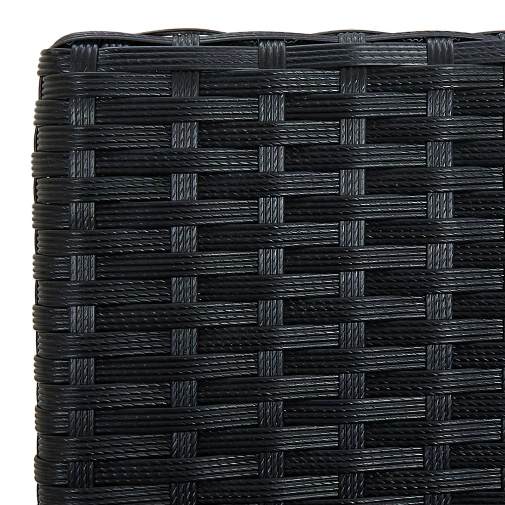 4-tlg. Garten-Lounge-Set mit Auflagen Poly Rattan Schwarz