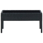 Gartentisch Schwarz 75x40x37 cm Poly Rattan