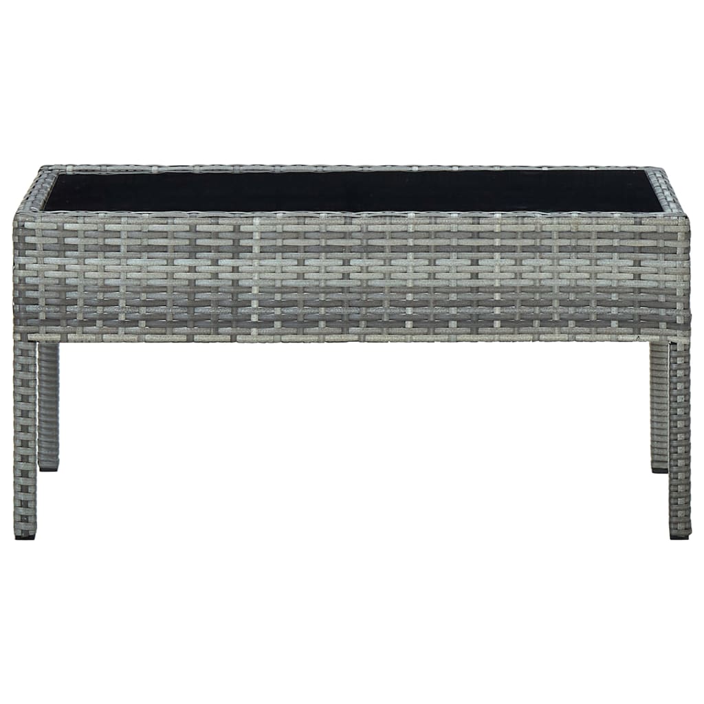 Gartentisch Grau 75x40x37 cm Poly Rattan