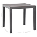 Gartentisch Moccafarben 78 x 78 x 72 cm Kunststoff