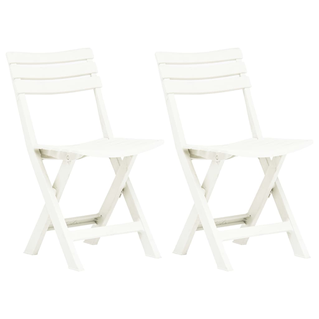 Klappbare Gartenstühle 2 Stk. Kunststoff Weiß