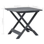 Gartentisch Klappbar Anthrazit 79x72x70 cm Kunststoff