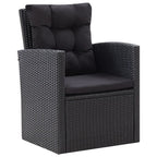 6-tlg. Garten-Lounge-Set mit Kissen Poly Rattan Schwarz