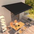 Einziehbare Markise Handbetrieben 450 x 300 cm Anthrazit