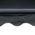 Markise Manuell Einziehbar mit LED 450x300 cm Anthrazit