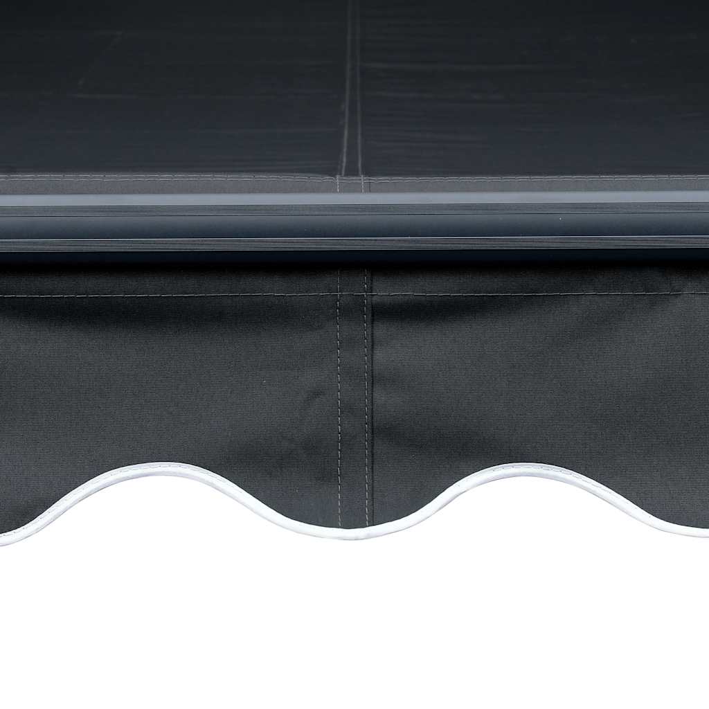 Markise Manuell Einziehbar mit LED 450x300 cm Anthrazit