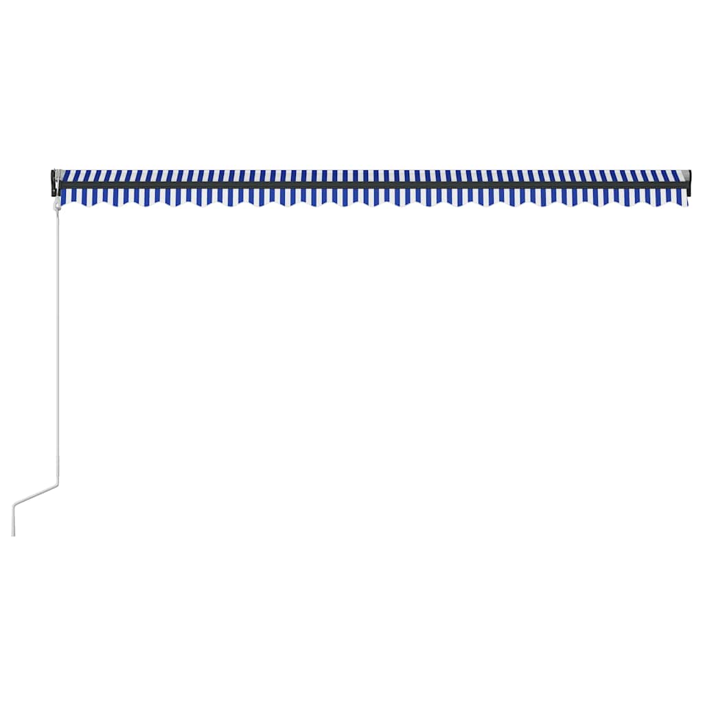 Markise mit Windsensor & LED 500x300cm Blau und Weiß