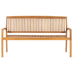 Gartenbank 3-Sitzer Stapelbar 159 cm Massivholz Teak