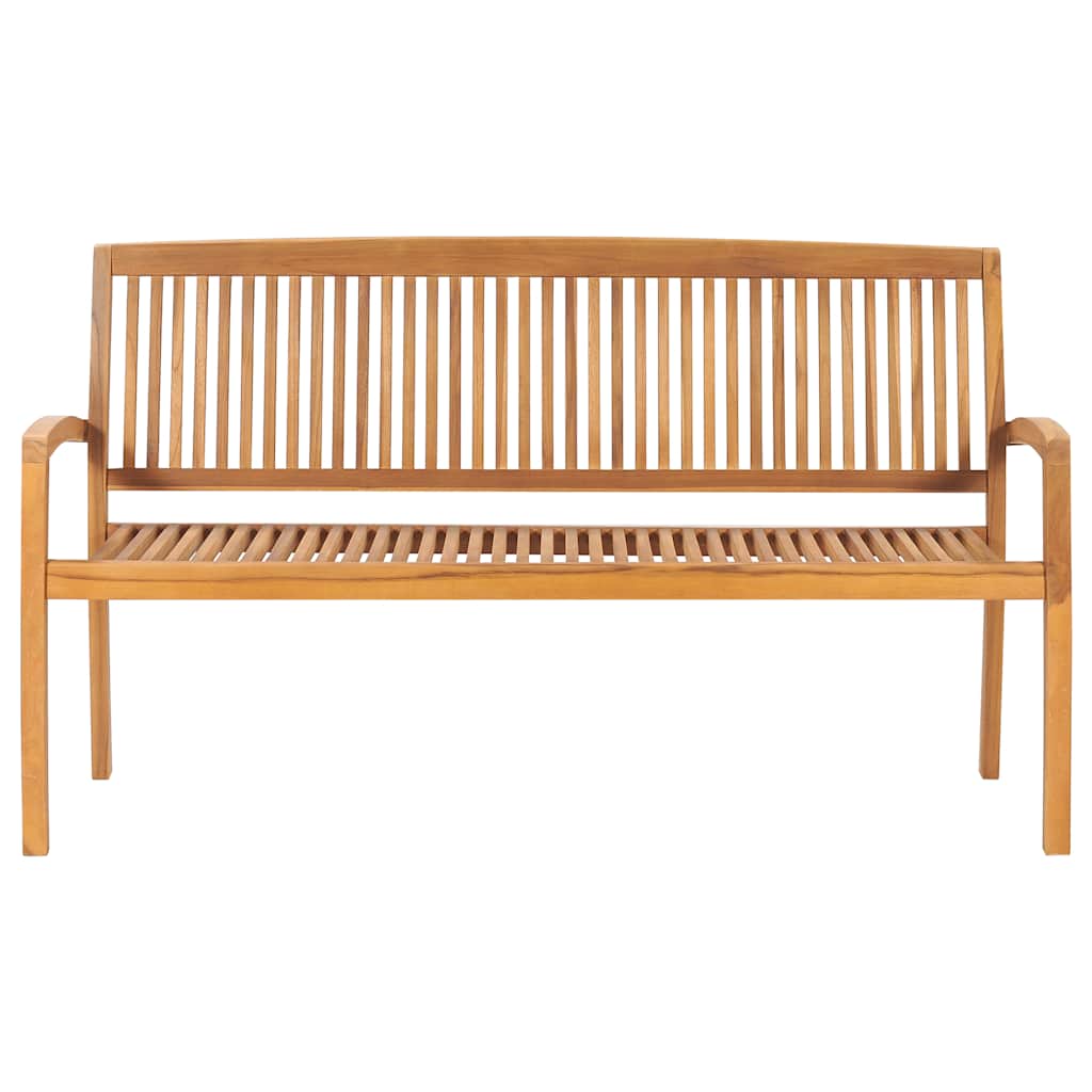 Gartenbank 3-Sitzer Stapelbar 159 cm Massivholz Teak