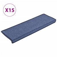 Teppich-Treppenstufen 15 Stk. 65x21x4 cm Blau