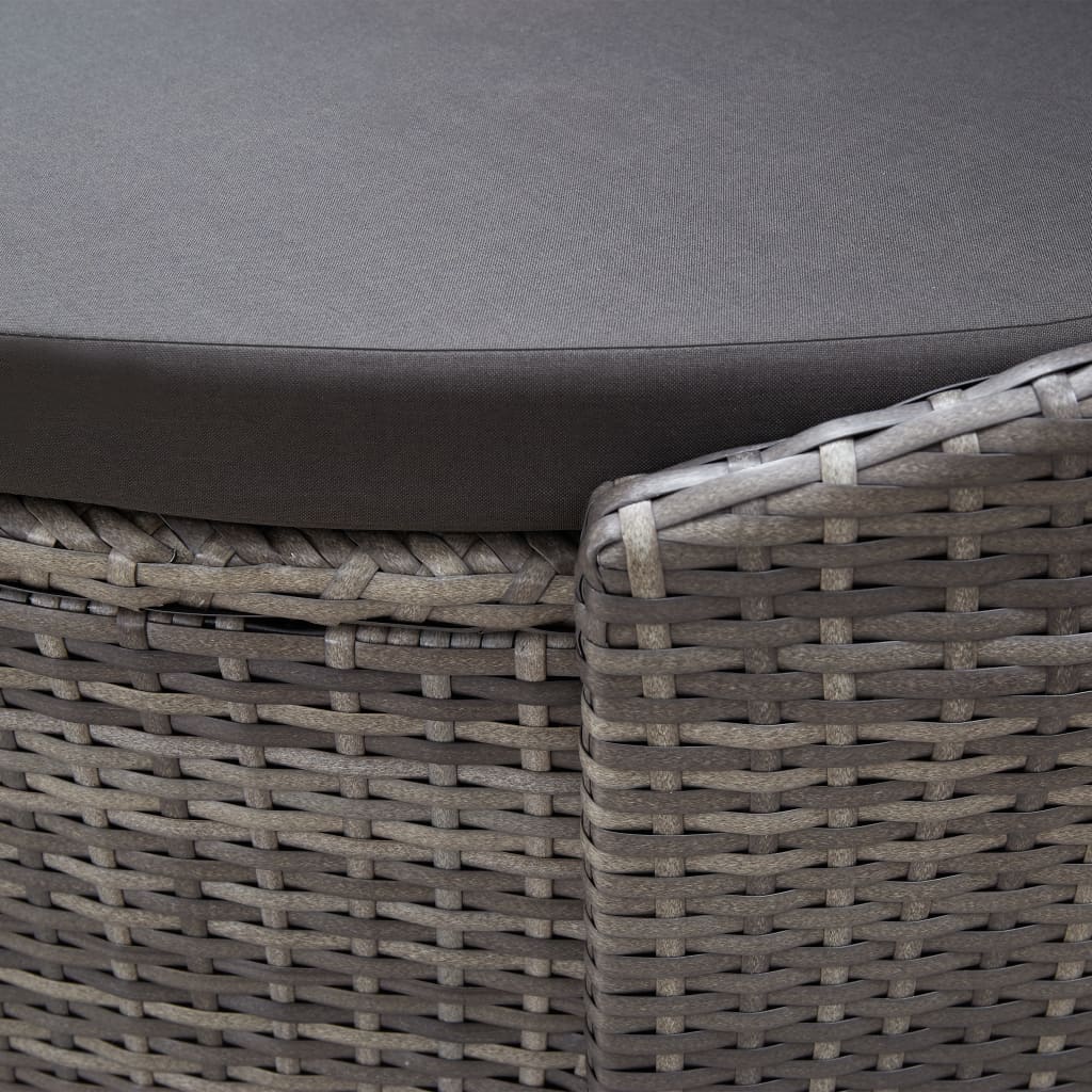 Outdoor-Loungebett mit Dach Grau