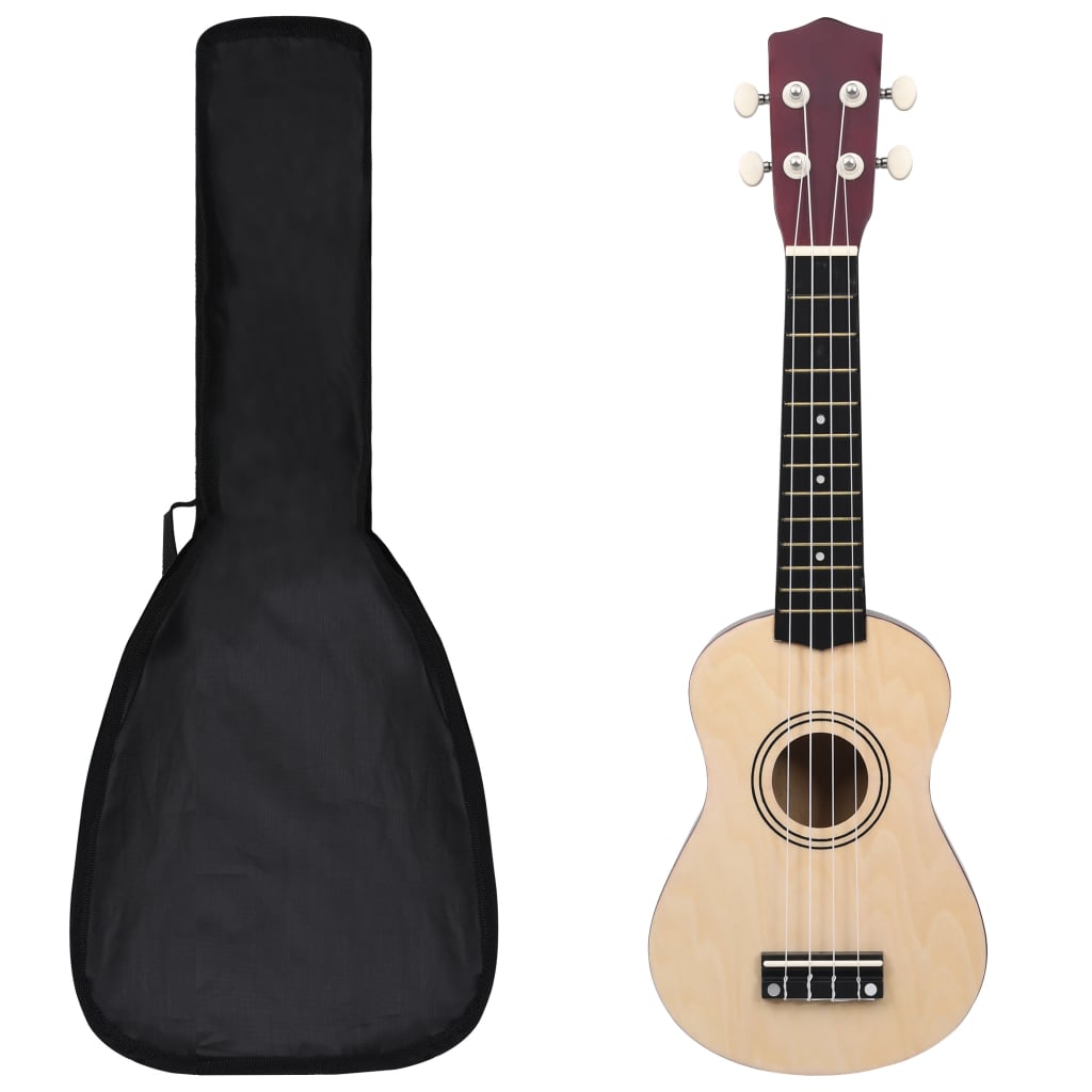 Sopran Ukulele Set für Kinder mit Tasche Dunkles Holz 21"