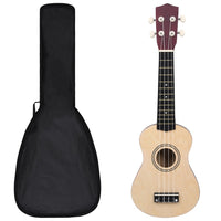 Sopran Ukulele Set für Kinder mit Tasche Dunkles Holz 21"