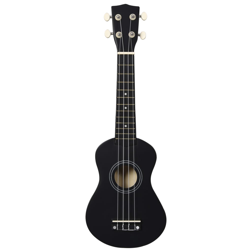 Sopran-Ukulele-Set mit Tasche für Kinder Schwarz 21"