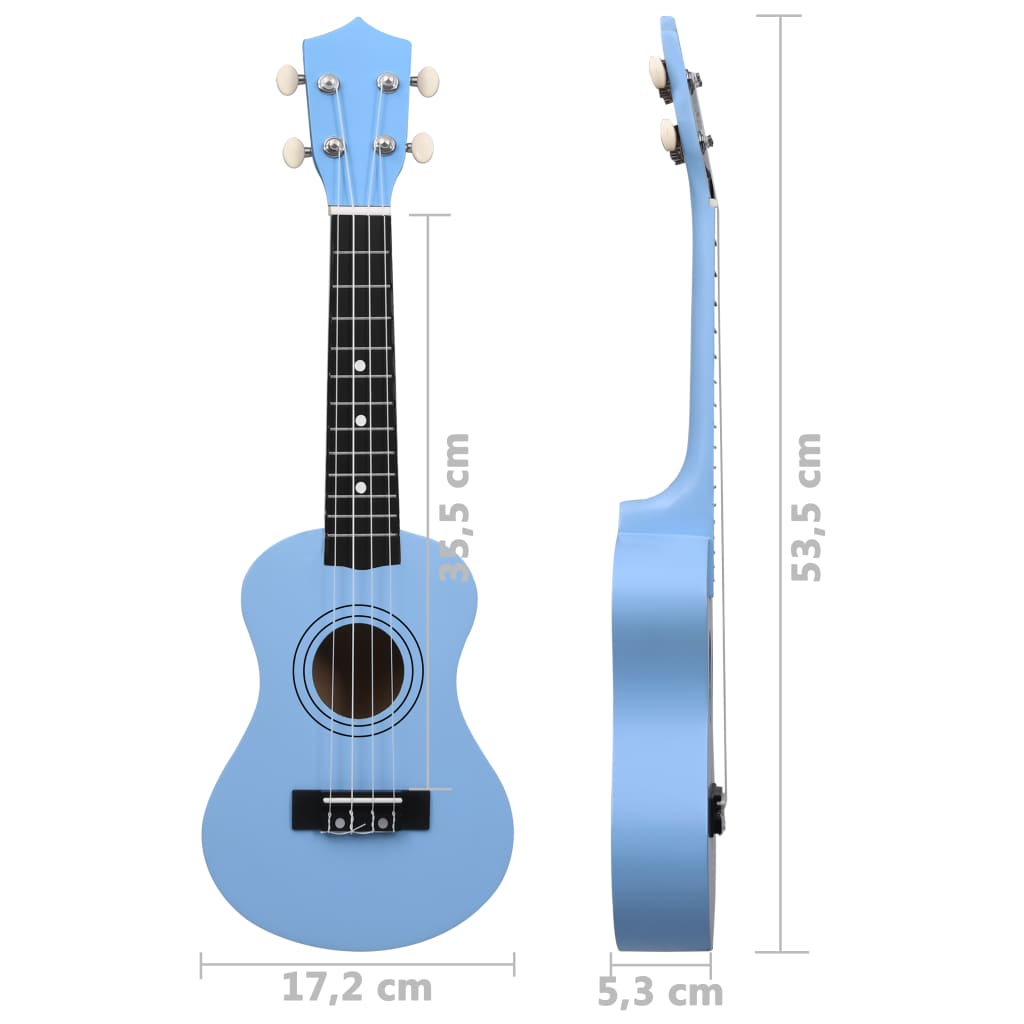 Sopran-Ukulele-Set mit Tasche für Kinder Babyblau 21"