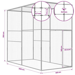 vidaXL Katzenkäfig 3x1,5x2,5 m Verzinkter Stahl
