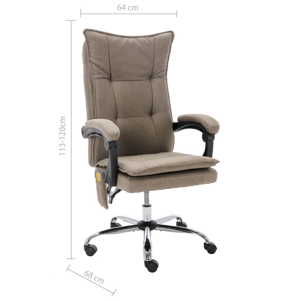 Massage-Bürostuhl Taupe Stoff